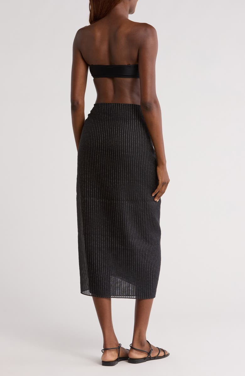 Nordstrom Metallic Stripe Pareo, Alternate, color, Black