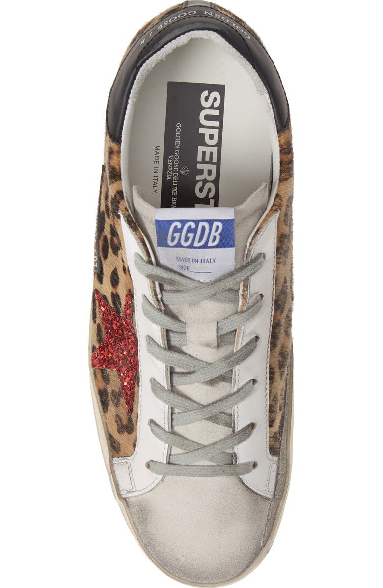 Golden Goose Glitter Star Genuine Calf Hair Sneaker, Alternate, color,