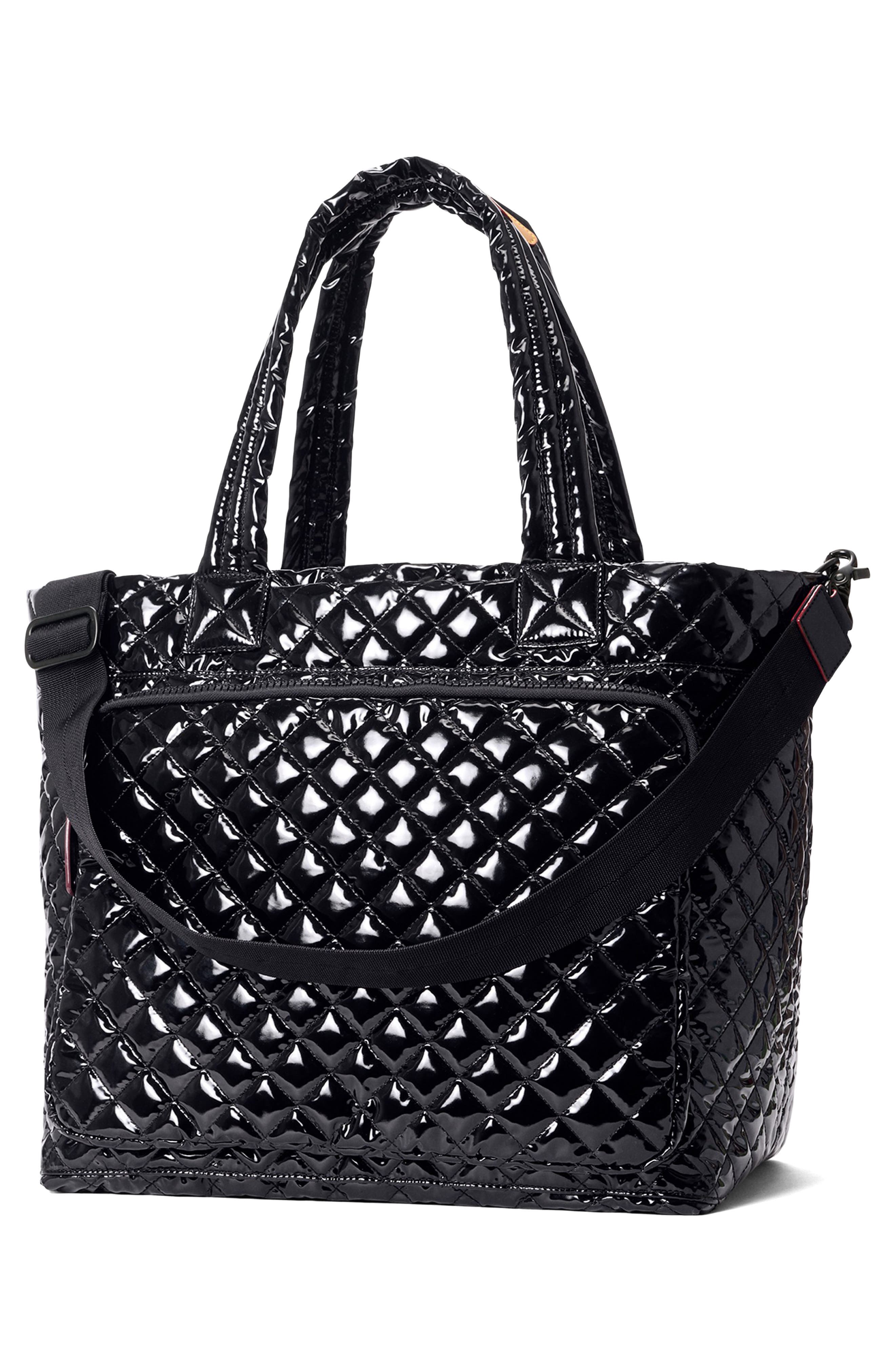 MZ Wallace Large Metro Quilted Nylon Travel Tote, Alternate, color, Black Lacquer