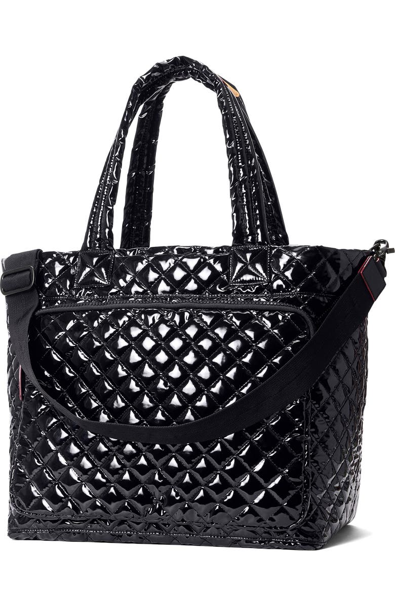 MZ Wallace Large Metro Quilted Nylon Travel Tote, Alternate, color, Black Lacquer