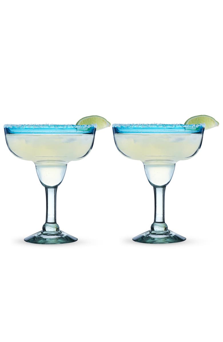 TWINE Segunda Vida Primavera Recycled Margarita Glasses Set of 2, Main, color, Clear