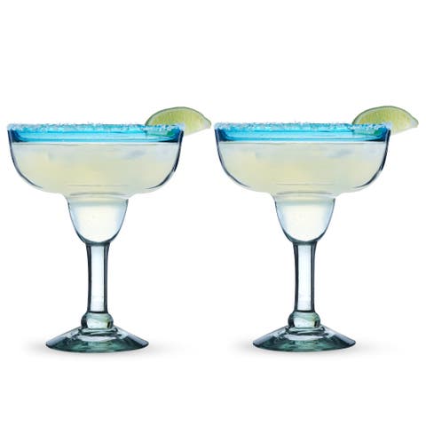 Segunda Vida Primavera Recycled Margarita Glasses Set of 2