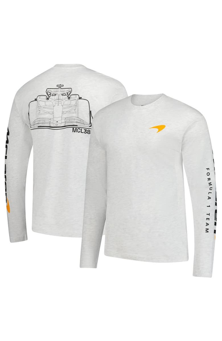 Outerstuff Men's Heather Gray McLaren F1 Team Outlined Car Long Sleeve T-Shirt, Main, color,