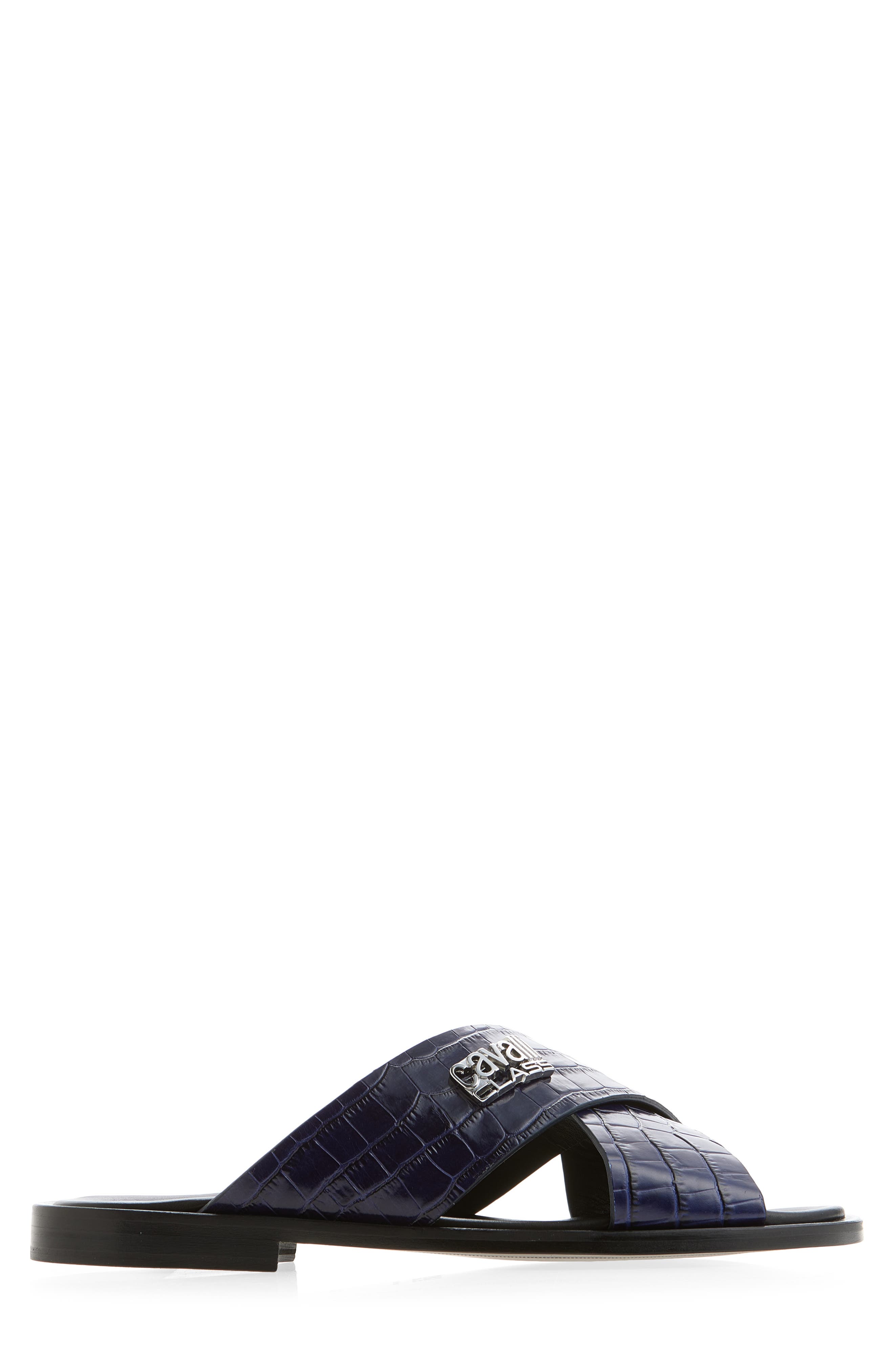 Roberto Cavalli Crisscross Strap Slide Sandal, Alternate, color, Blue