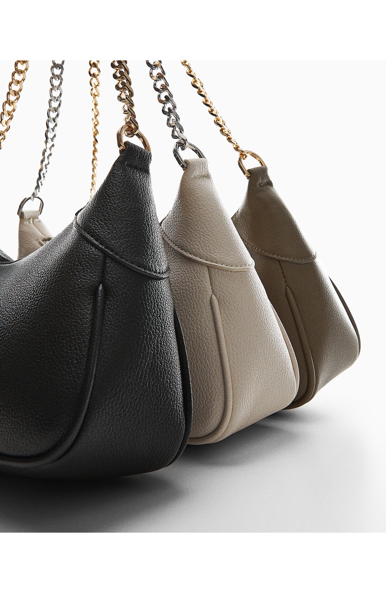 MANGO Faux Leather Hobo Bag, Alternate, color, 