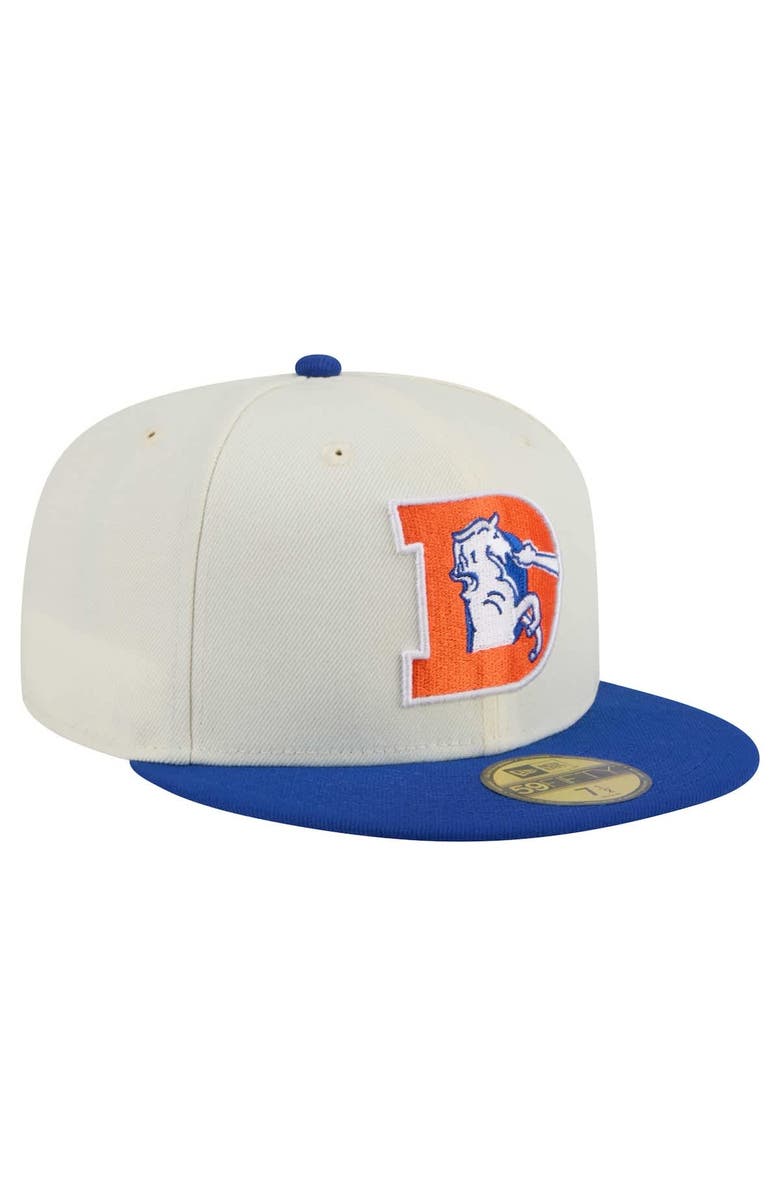 New Era Men's New Era White/Royal Denver Broncos Main 59FIFTY Fitted Hat, Alternate, color,