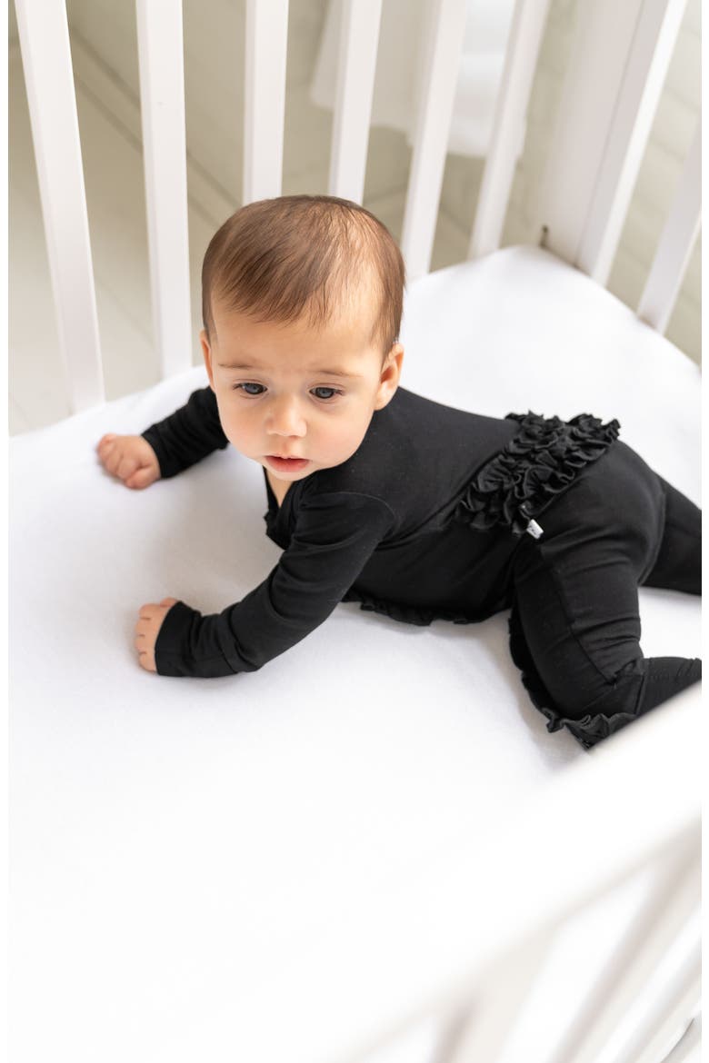 Allie Ruffle Convertible Footie, Alternate, color, Black