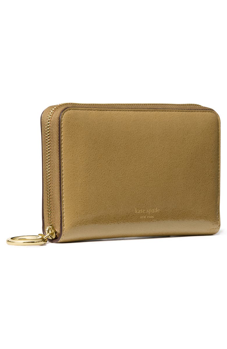 Kate Spade New York halo glazed medium bifold wallet, Alternate, color, Dried Thyme