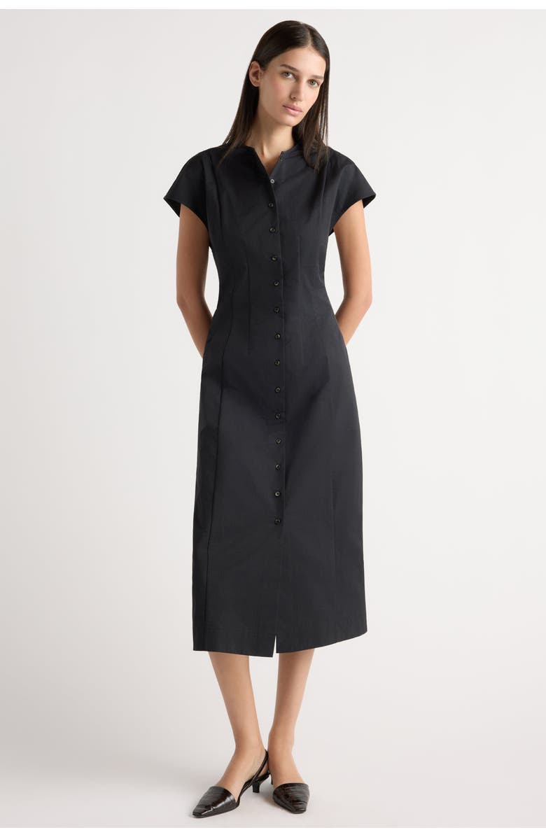 Modern Citizen Zarine Sculpted Button Dress, Main, color, Black