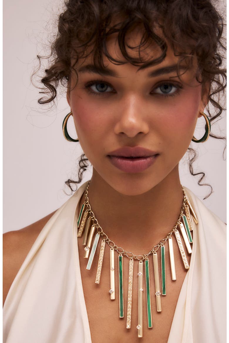 Mila Malachite Bar Collar Necklace, Alternate, color, MALACHITE