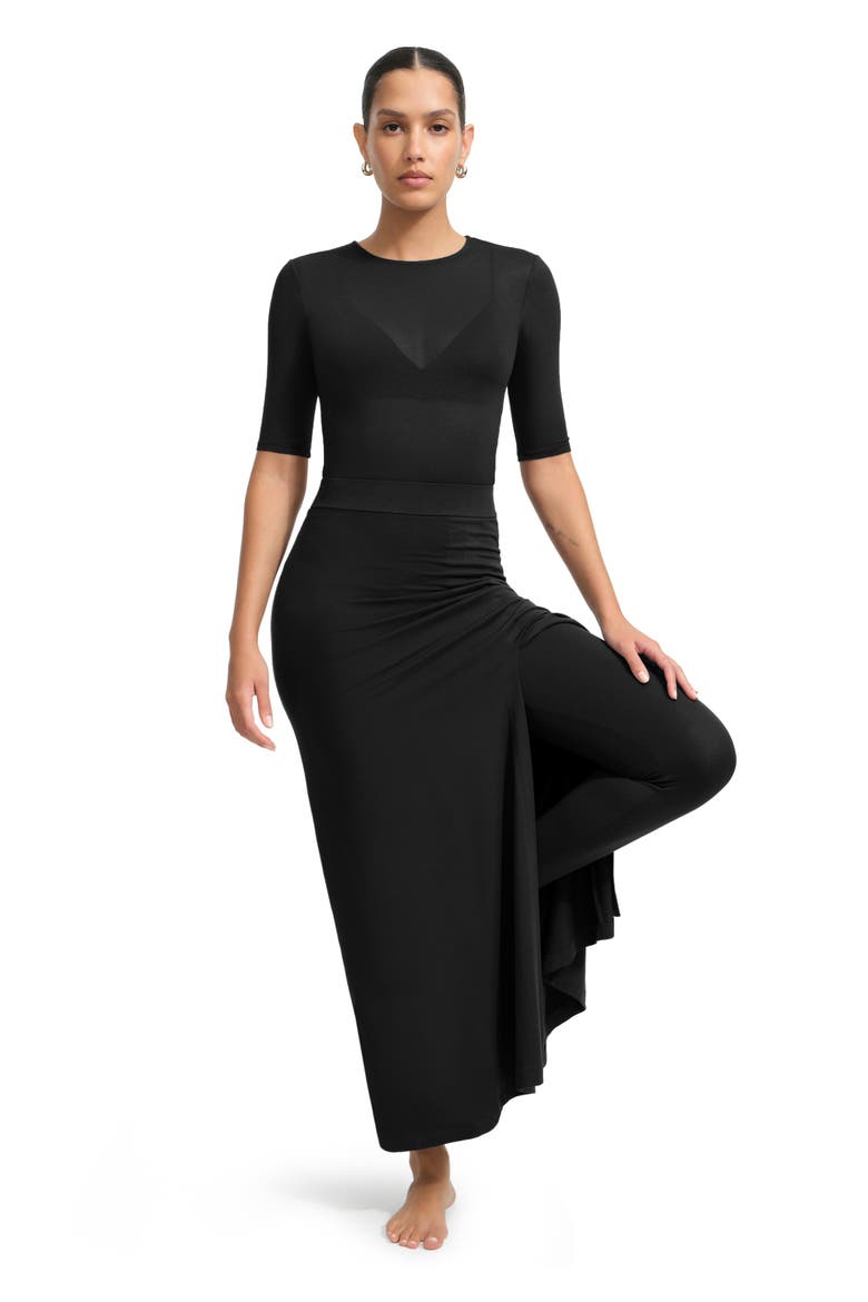 Ashwyn Skirted Leggings, Alternate, color, BLACK