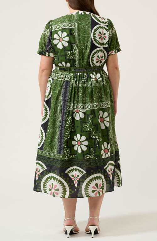 Estelle Ethereal Print Maxi Dress In Green