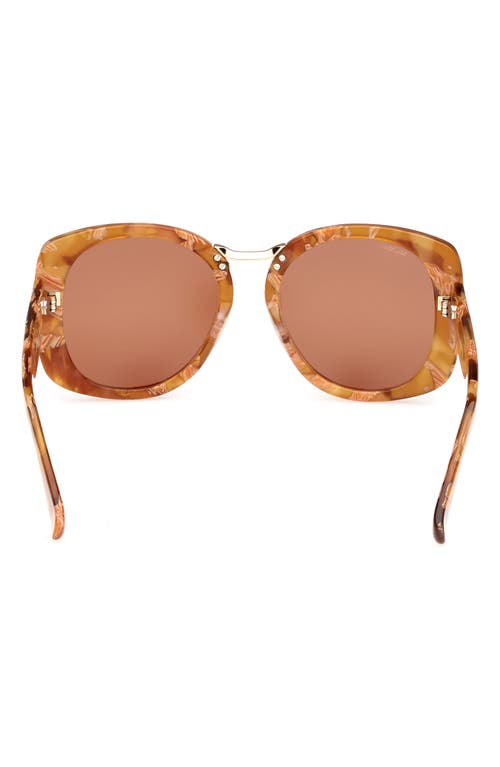 Max Mara 55mm Round Sunglasses In Brown
