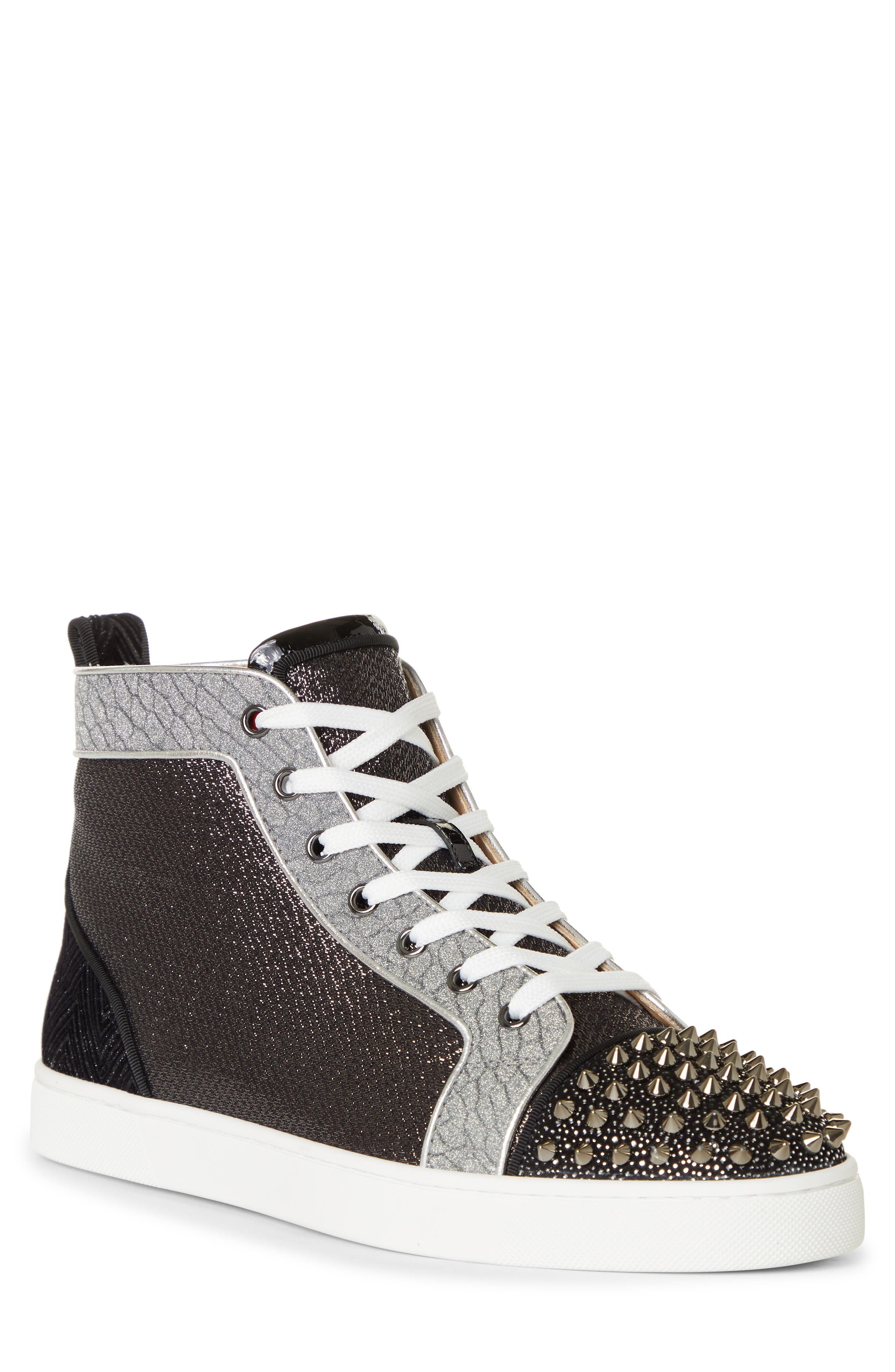 Christian Louboutin Lou Spikes Orlato High Top Sneaker, Main, color, 