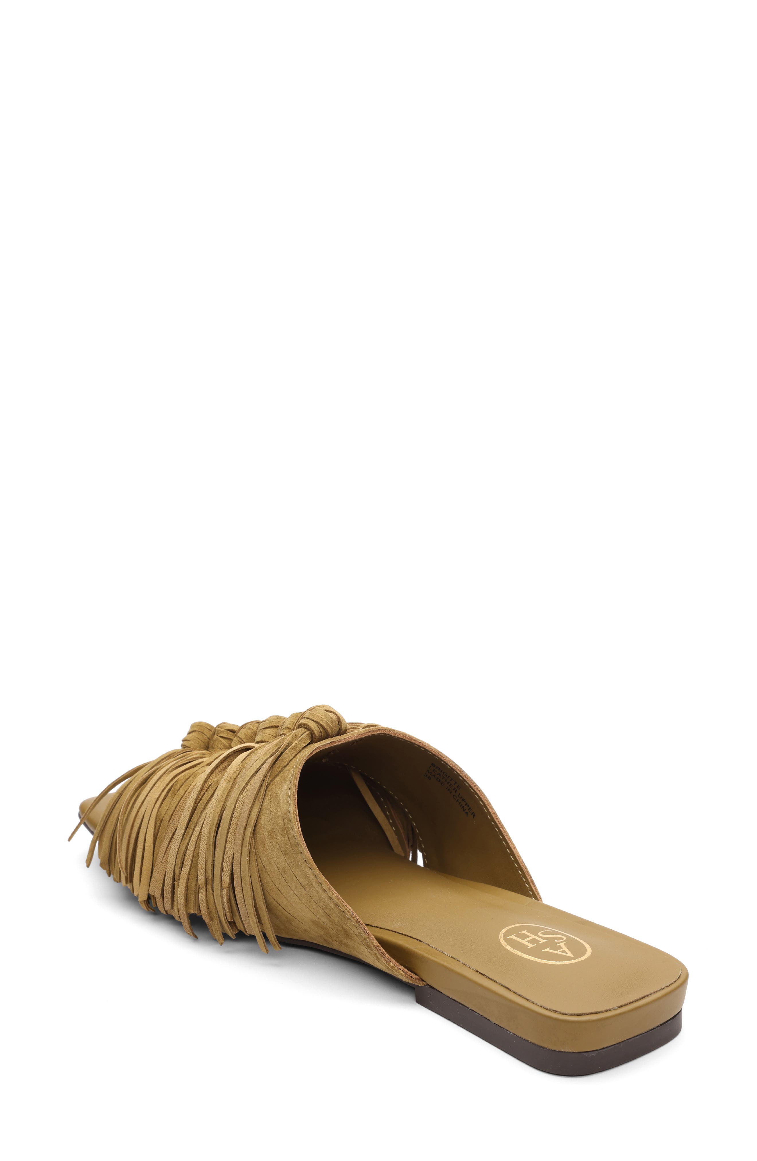 Ash Brigette Fringe Mule, Alternate, color, Fir Green