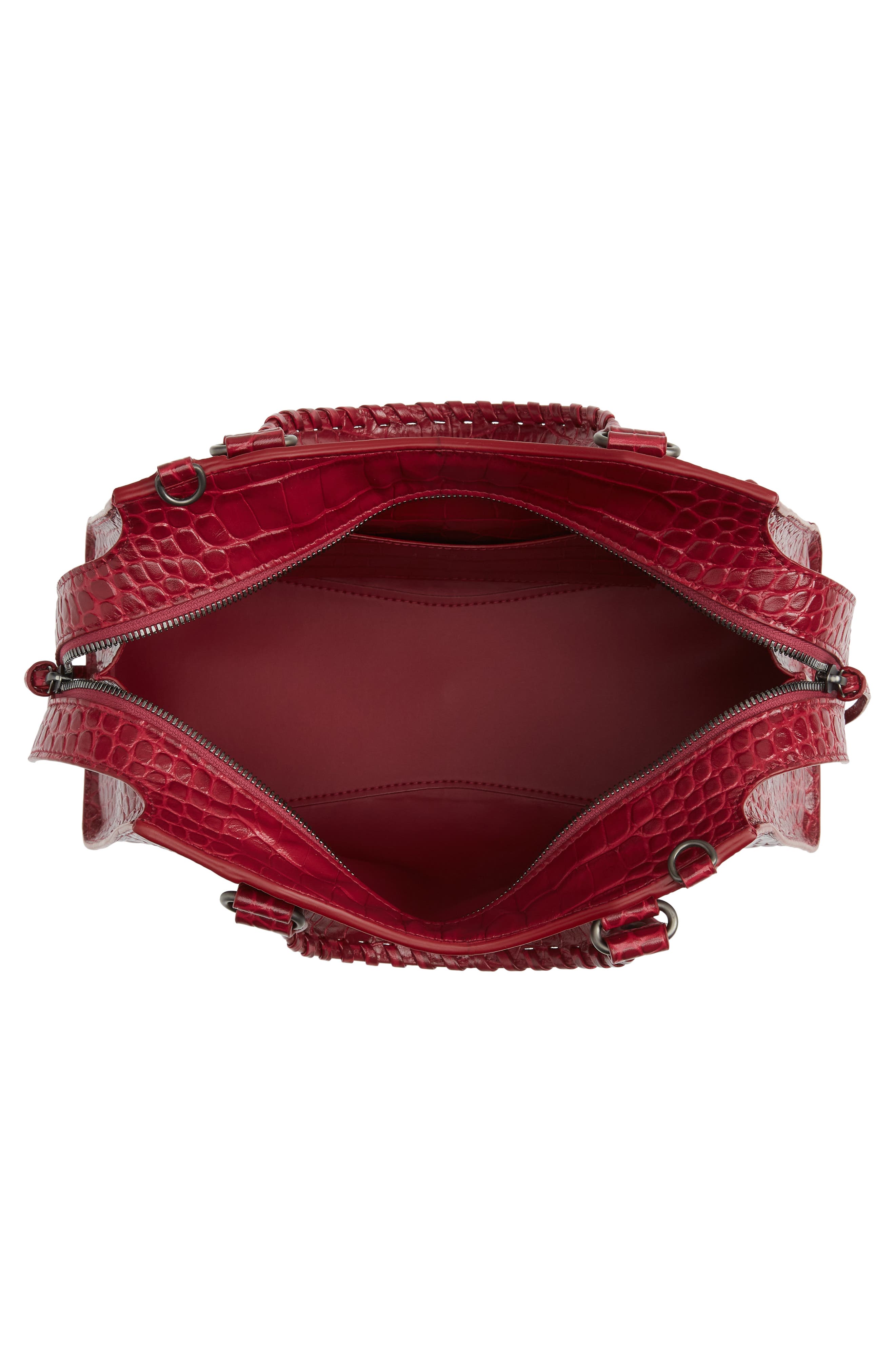 Balenciaga Neo Classic City Croc Embossed Leather Top Handle Bag, Alternate, color, 