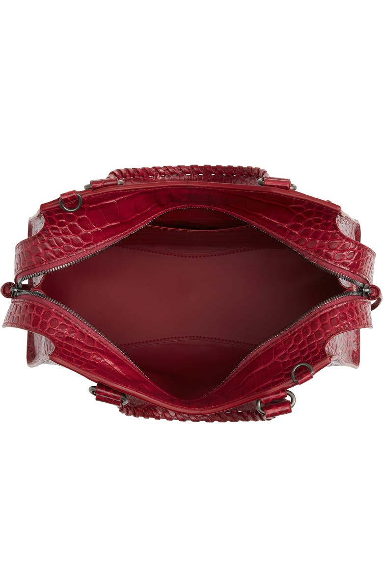 Balenciaga Neo Classic City Croc Embossed Leather Top Handle Bag, Alternate, color,