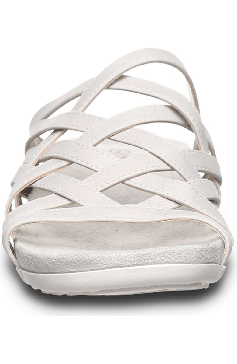 BEARPAW <p>Zinnia Faux Leather Slide Sandal (Women)</p>, Alternate, color, White