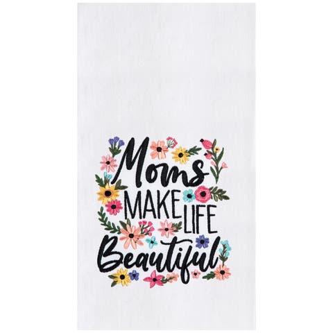 Beautiful Mom Floral Kitchen and Bathroom Embroidered Hand Towel