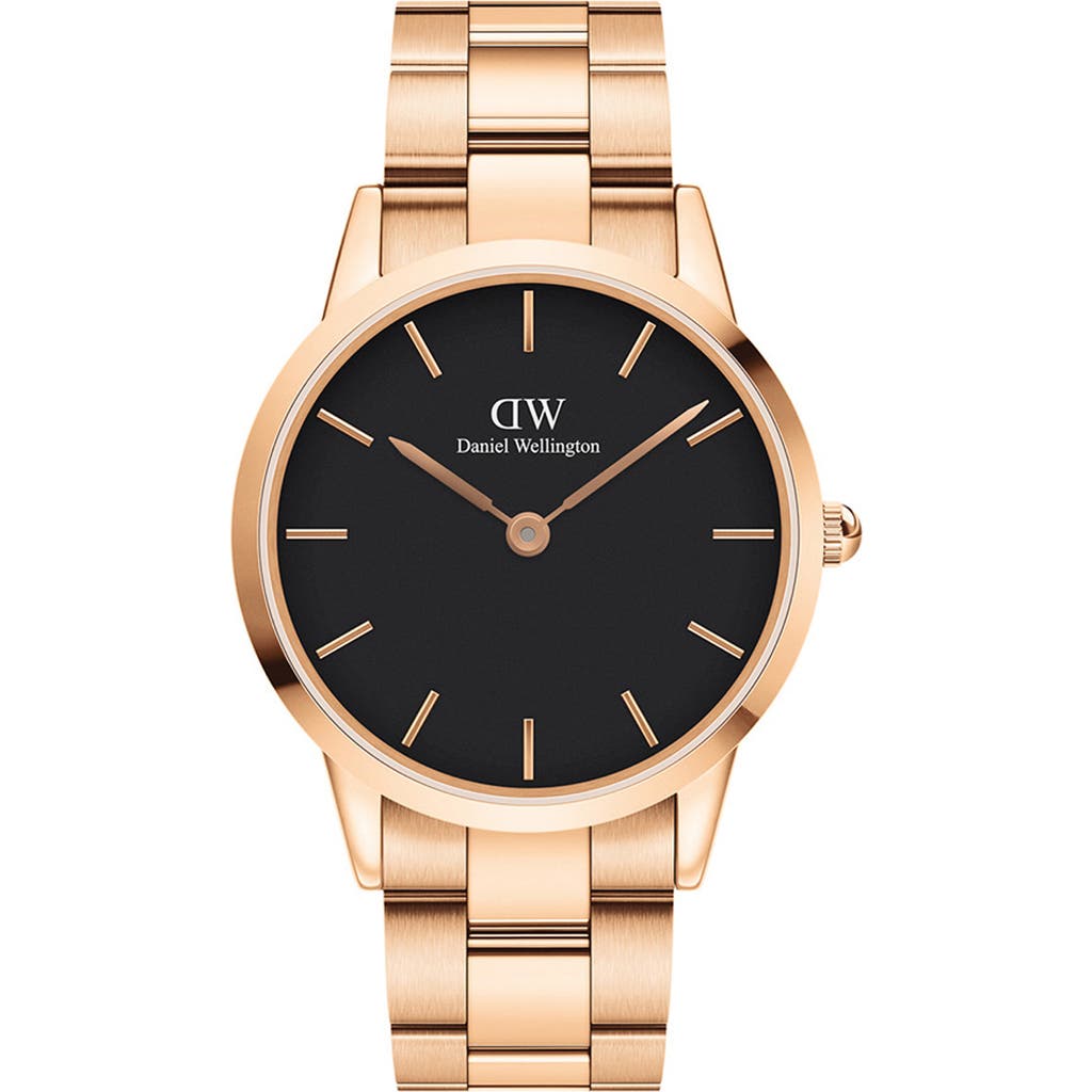 Daniel Wellington Iconic Link Bracelet Watch, 40mm in Rose Gold