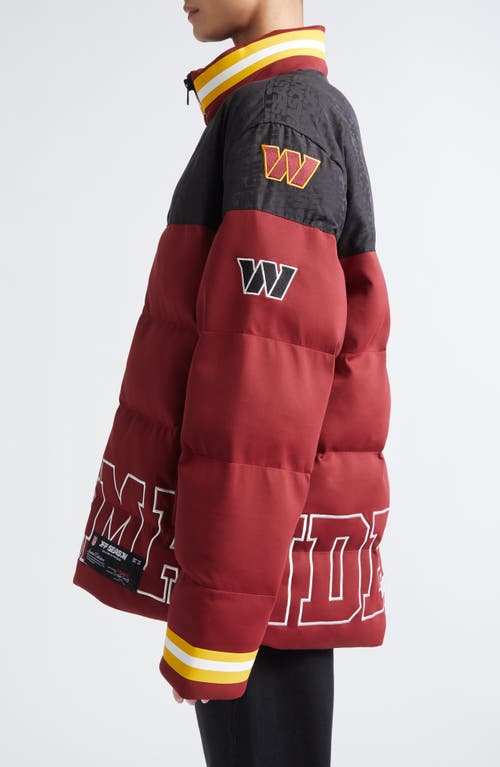 Off Season Nfl Team Water Repellent Long Puffer Coat In Red