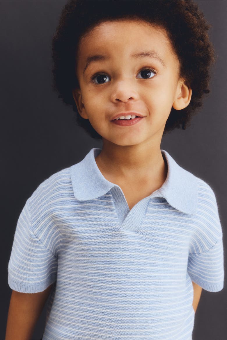 2-piece Cotton-knit Set, Alternate, color, Light dusty blue/white striped