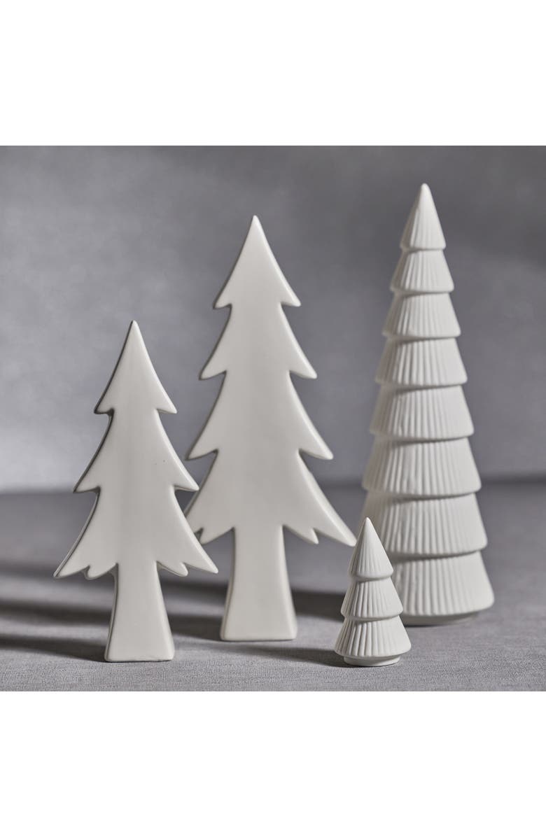 Zodax Matte Holiday Tree Sculpture, Set of 2, Alternate, color, White