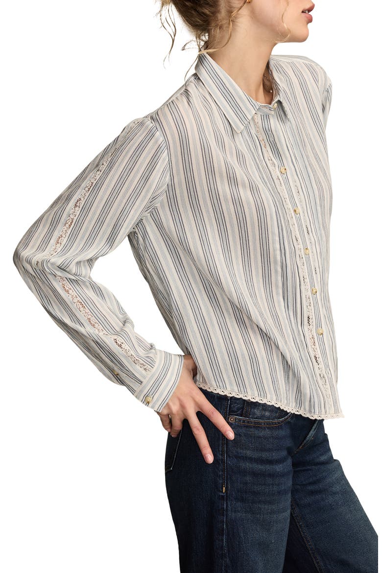 Lace Trim Shirt, Alternate, color, BLUE STRIPE