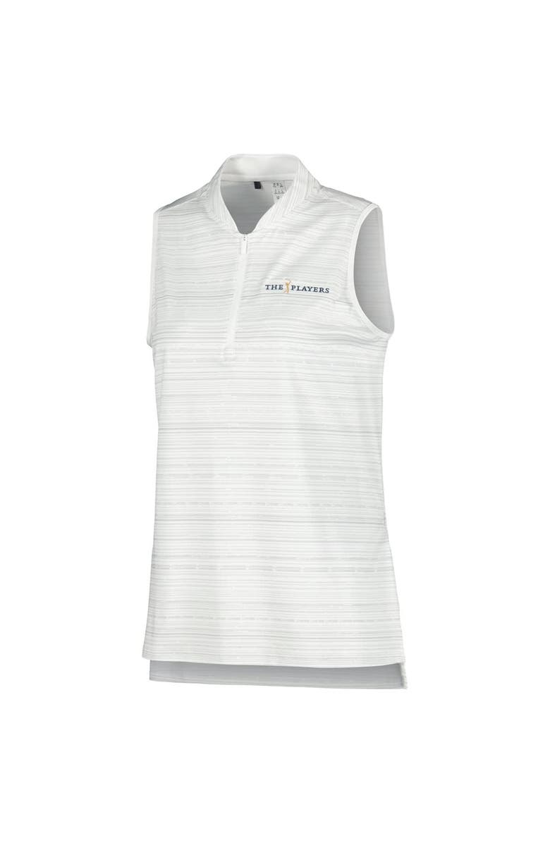 adidas Women's adidas White THE PLAYERS Ultimate365 Stripe Sleeveless Quarter-Zip Polo, Alternate, color, White