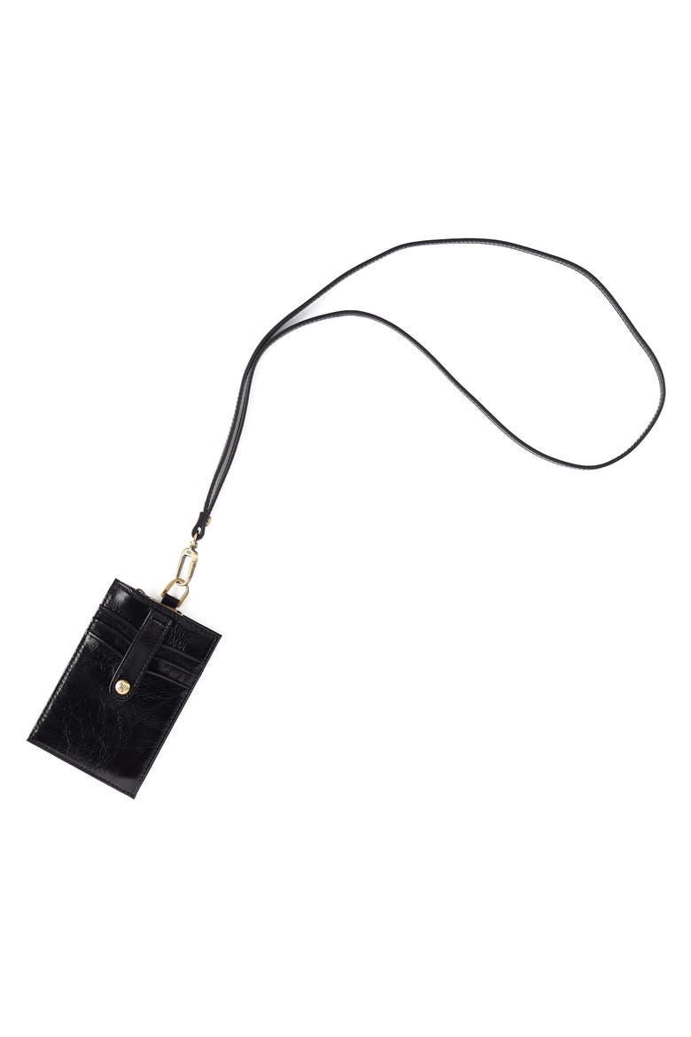 Around Town Lanyard Card Case, Alternate, color, BLACK