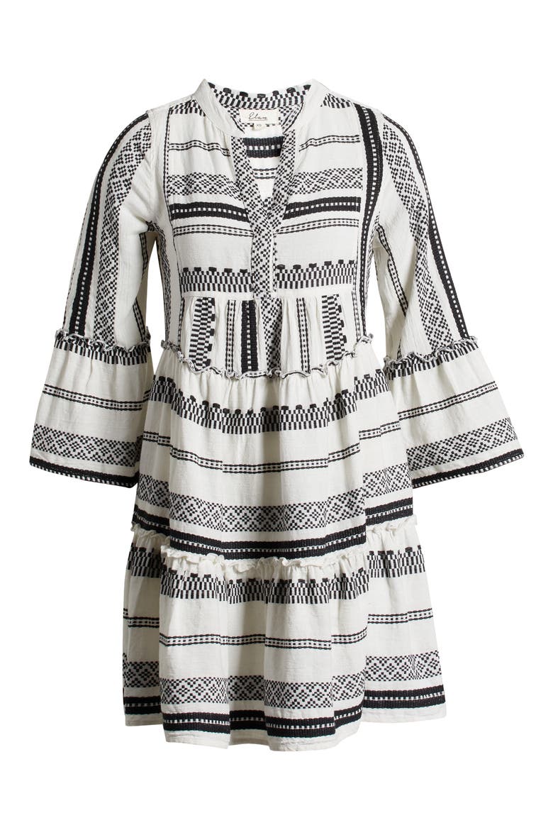 Cotton Cover-Up Babydoll Minidress, Alternate, color, WHITE/BLACK