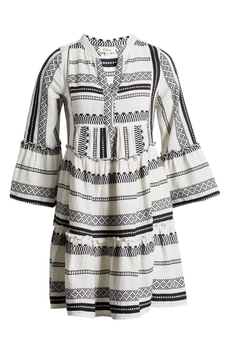 Elan Cotton Cover-Up Babydoll Minidress, Alternate, color, White/Black