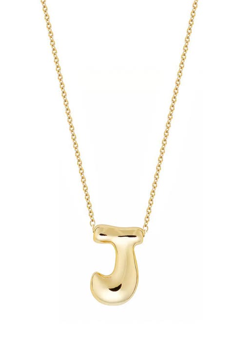 Puffed Initial Pendant Necklace