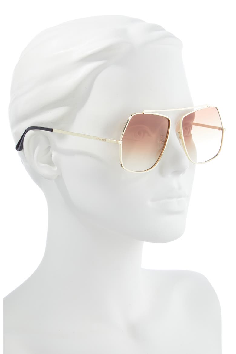 Sofia 54mm Geometric Aviator Sunglasses, Alternate, color, TAN/ GOLD