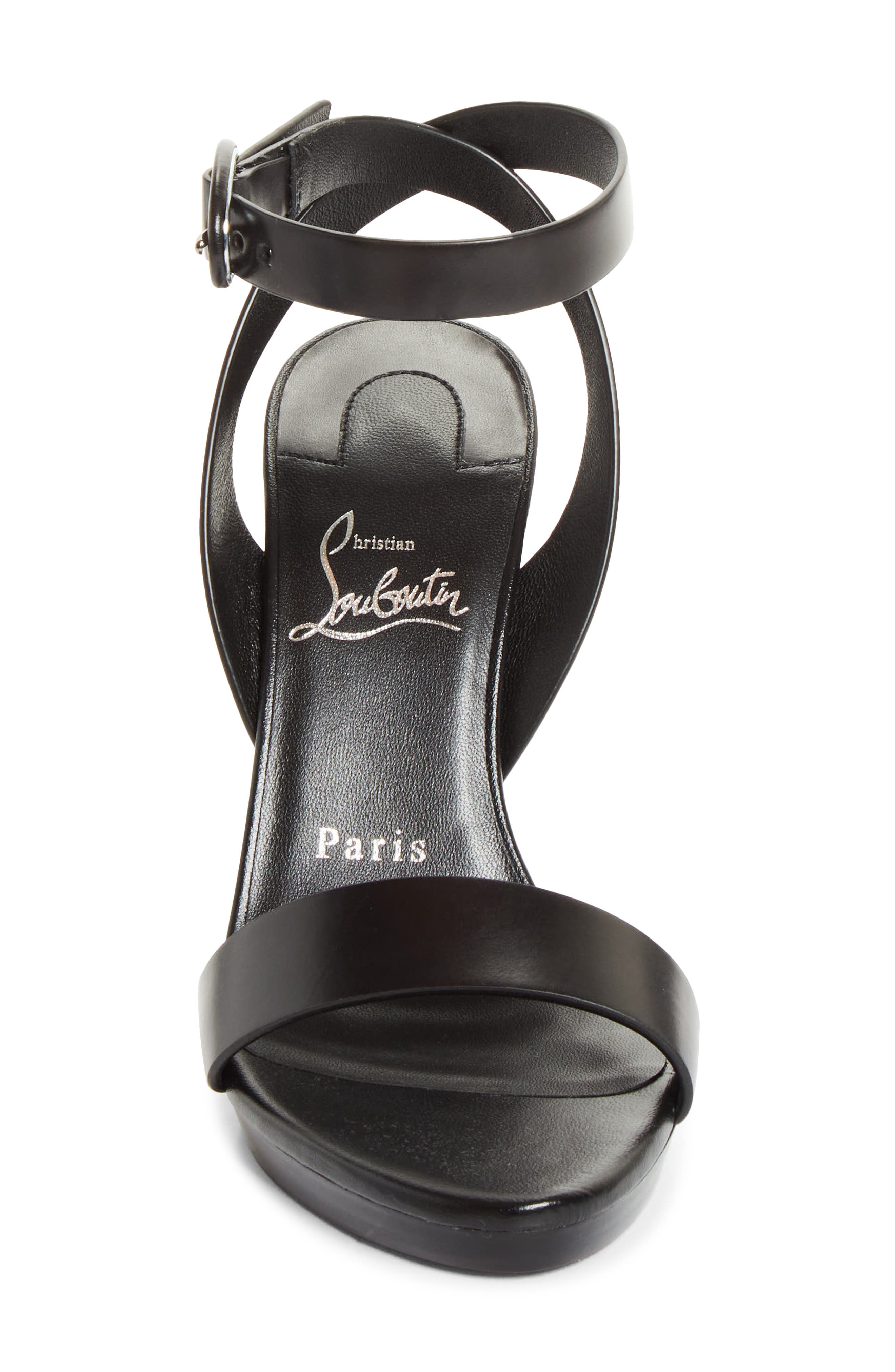 Christian Louboutin Fanny Sandal, Alternate, color, Black/ Lin Black/ Bk