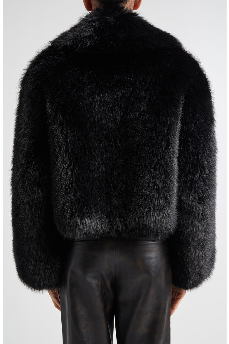 Samara Faux Fur Jacket, Alternate, color, BLACK