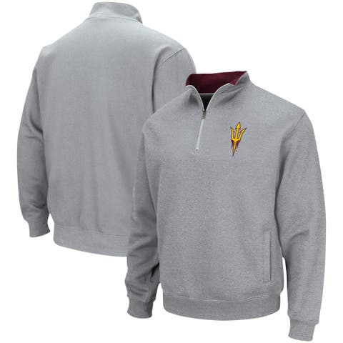 Men's Colosseum Heathered Gray Arizona State Sun Devils Tortugas Team Logo Quarter-Zip Jacket