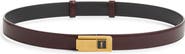 Saint Laurent Charniere Logo Buckle Leather Belt