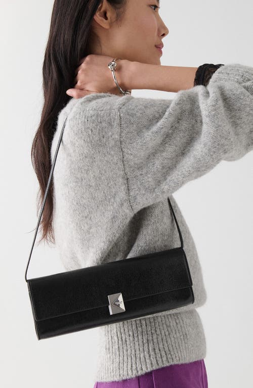 Kate Spade New York Mini Deco Soft Glazed Leather Shoulder Bag In Black