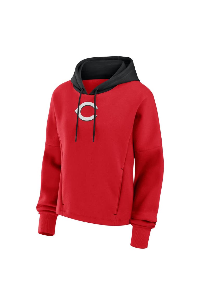 Women's Fanatics Red Cincinnati Reds Oversized High Hip Legacy Fleece Pullover Hoodie, Alternate, color, Red
