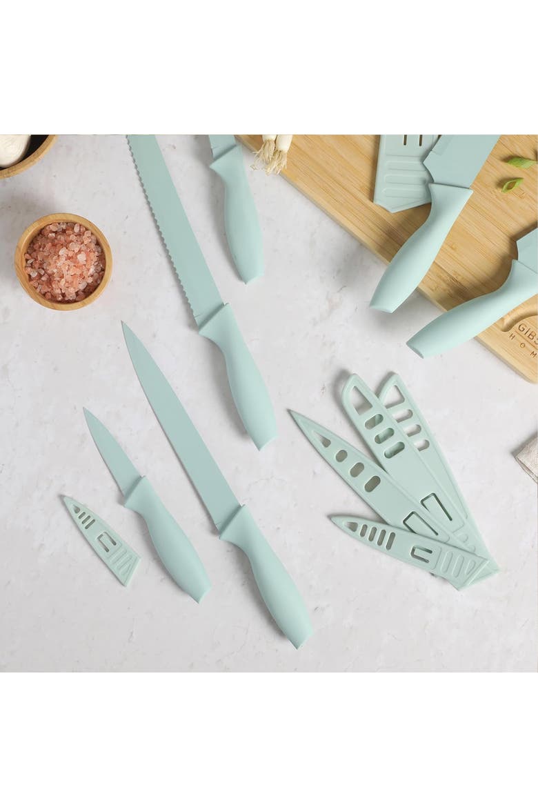 Nonstick Stainless Steel 12 Piece Cutlery Set Turquoise, Alternate, color, Blue