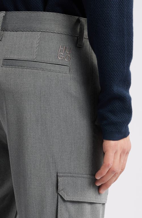 Hugo Boss Hugo Glavin Pleated Cargo Joggers In Open Grey