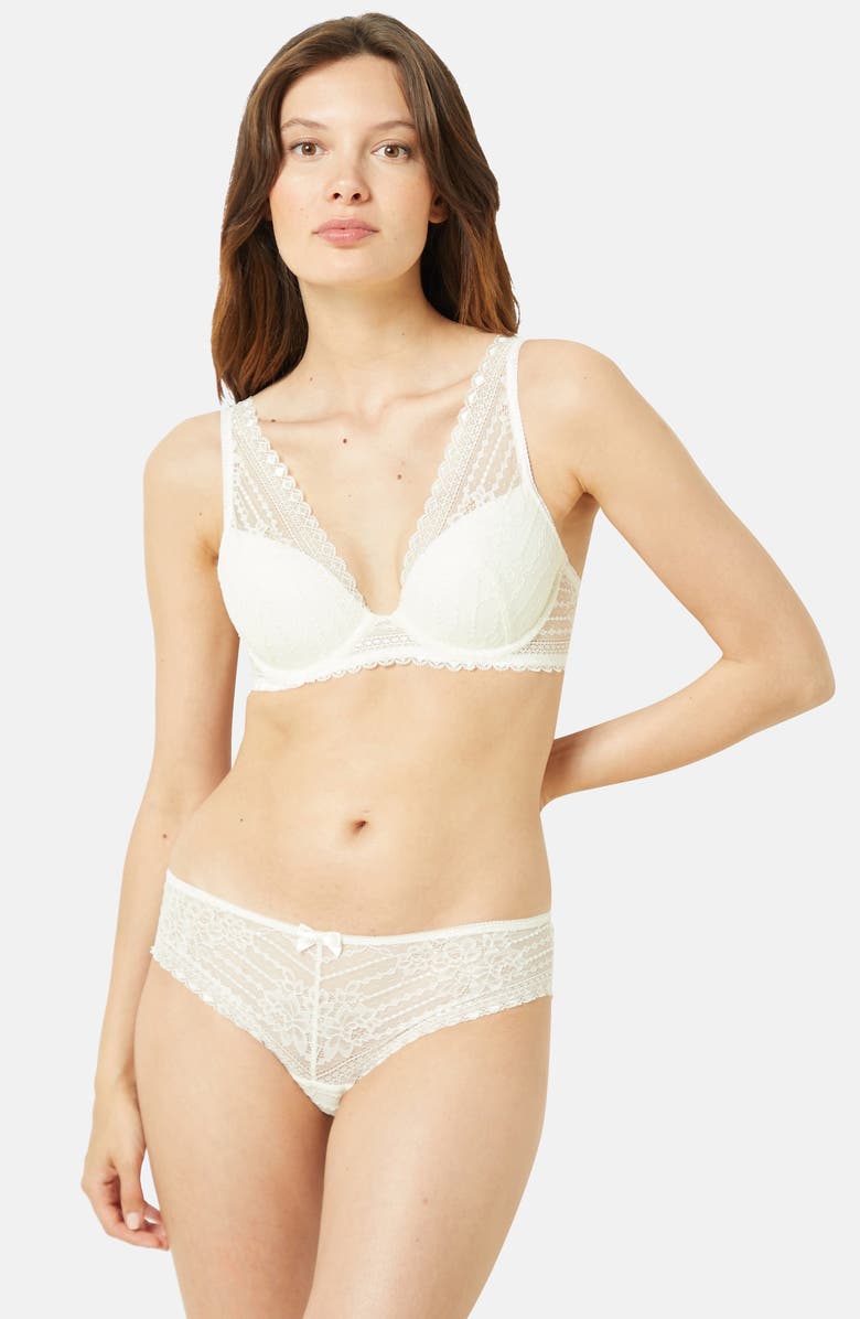 Etam Panama Lace Briefs, Alternate, color, Ecru