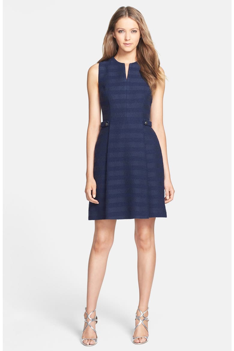 'Addison' Cotton Blend Fit & Flare Dress, Alternate, color, DEEP INDIGO