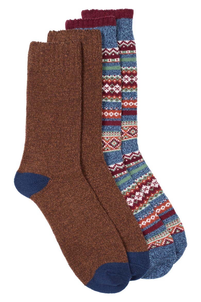 Assorted El Norte Fairisle 2-Pack Dress Socks, Main, color, NAVY