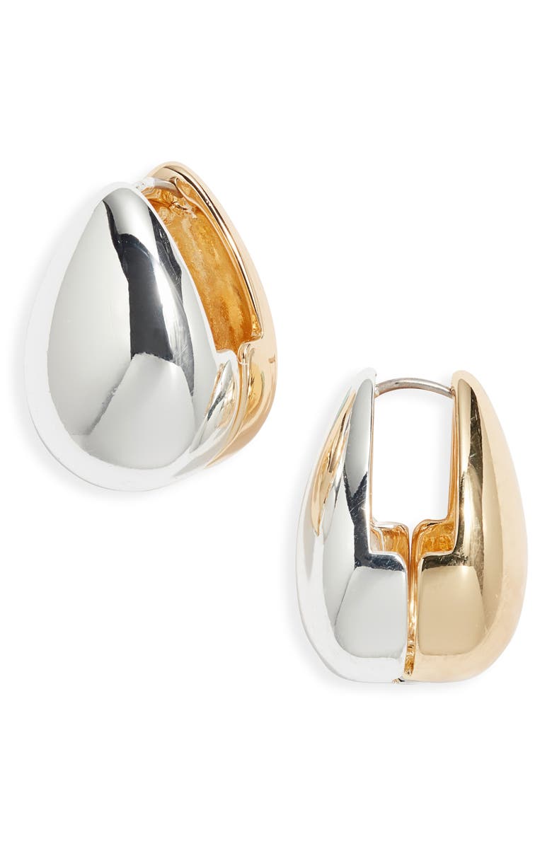 Nordstrom Polished Teardrop Huggie Earrings, Main, color, Silver- Gold
