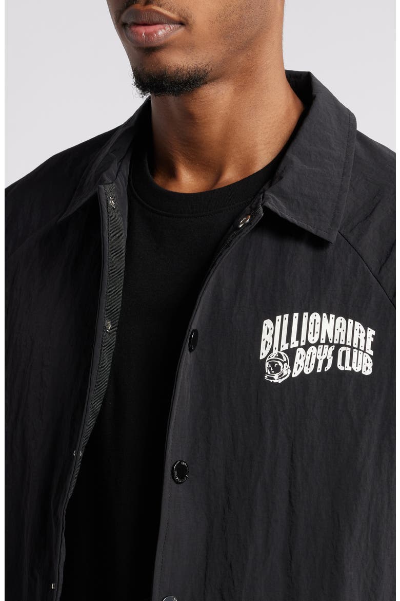 Nylon Snap-Up Coach's Jacket, Alternate, color, BLACK