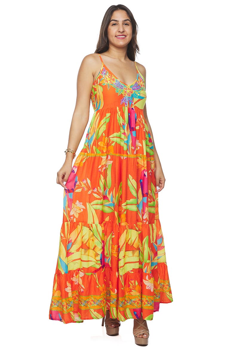 RANEES Bead Embellished Maxi Dress, Alternate, color, Orange