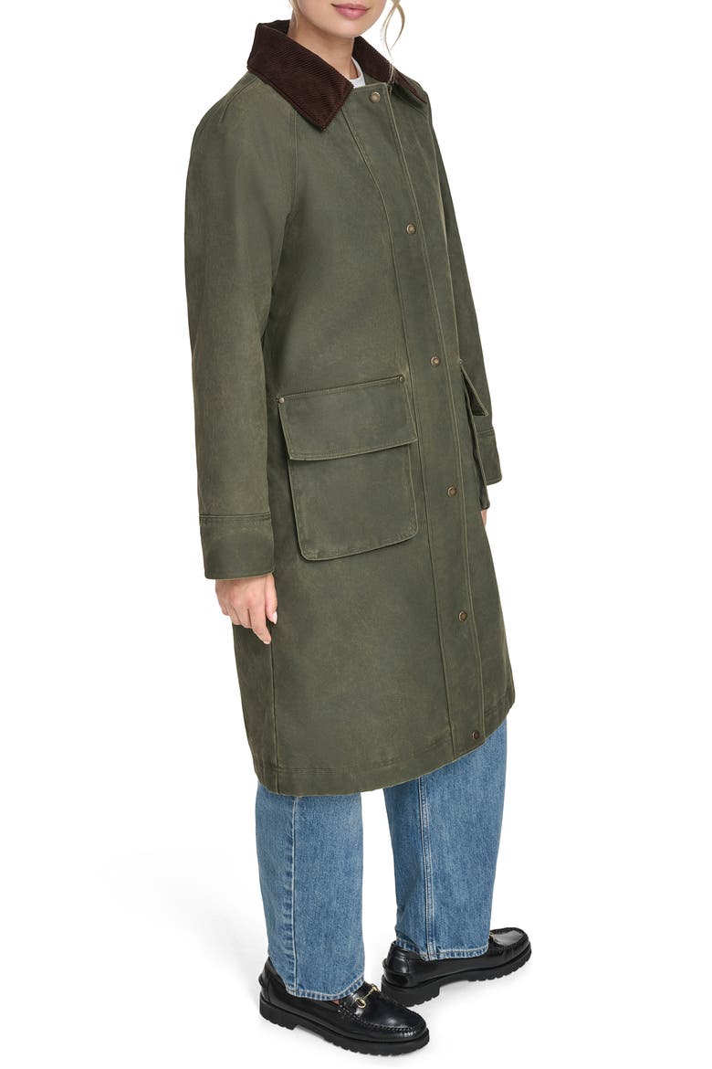 Extralong Barn Jacket, Alternate, color, DARK OLIVE