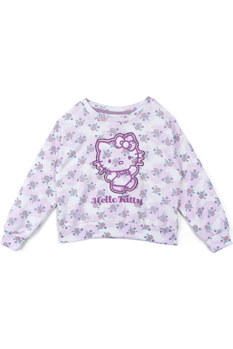 3-Piece Sweatshirt Tee and Shorts Set, Alternate, color, Hello Kitty Lavender